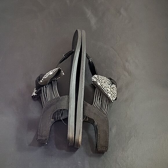 BRAND NEW ROUGE HELUIM RHINESTONES EMBELLISHMENTS BOW THONG WOMEN"S SANDAL - Picture 8 of 11